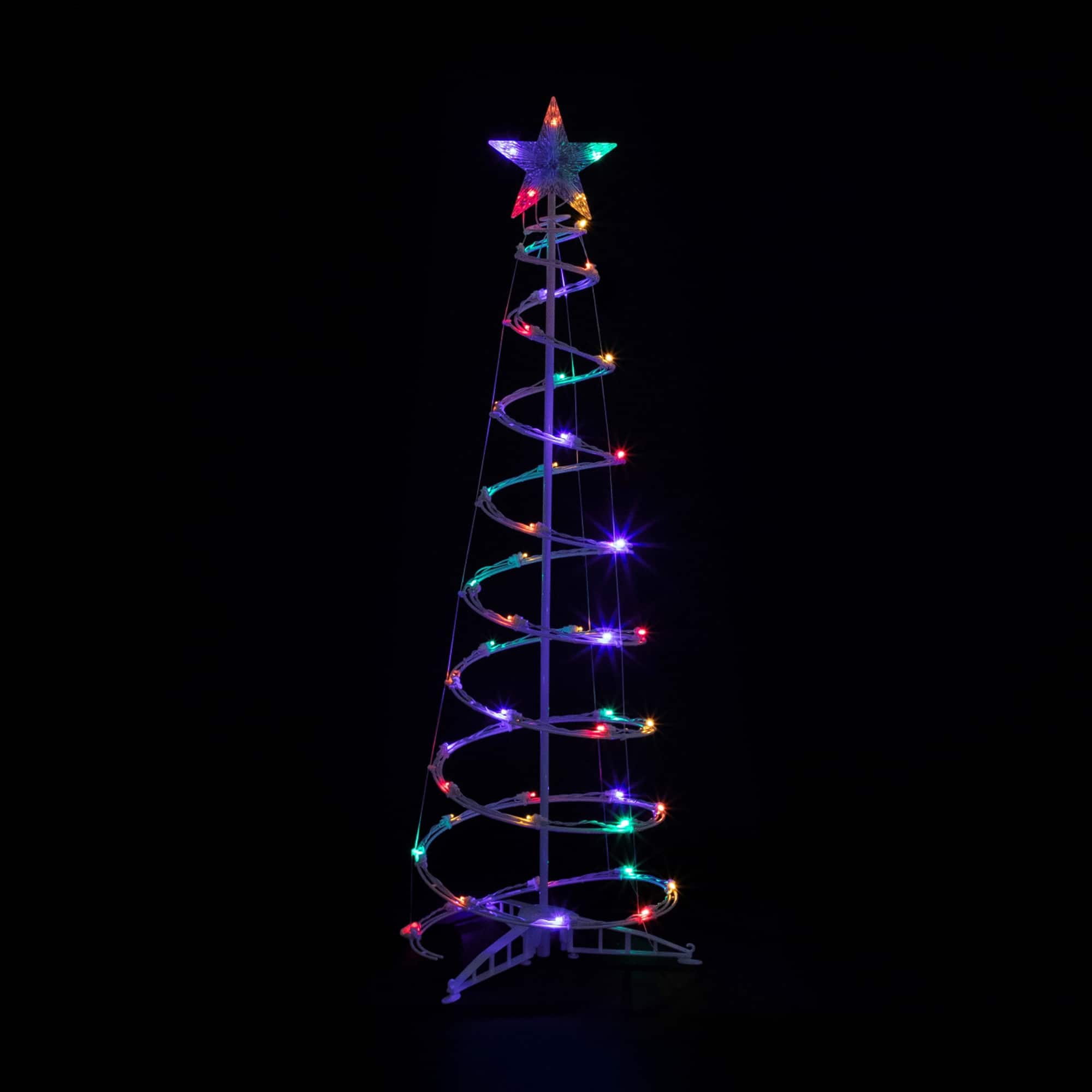 3ft. & 4ft. LED Lighted Spiral Outdoor Christmas Tree Set